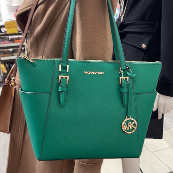 MICHAEL KORS Charlotte Large Leather Top-Zip Tote
Palmetto Green - Picture 3 of 16